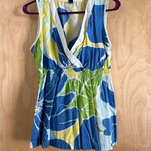 Tommy Hilfiger Blue and Green Tank Top